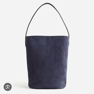 J.Crew Berkeley bucket bag in leather & suede in navy